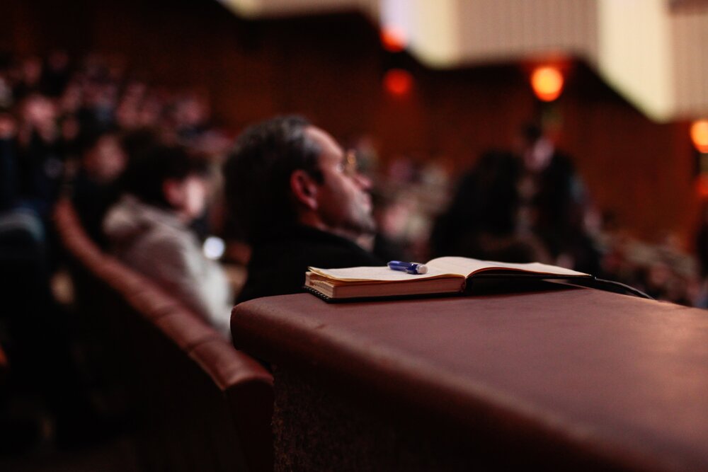 man in theater